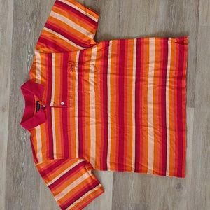 Vintage Reverb Men's Striped Polo Shirt Size XL